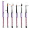BQAN Nail Brush Design Oblique Purple Rhinestone Head Metal Handle Nylon Hair Nail Gel Brush For Nail Art Brush 3