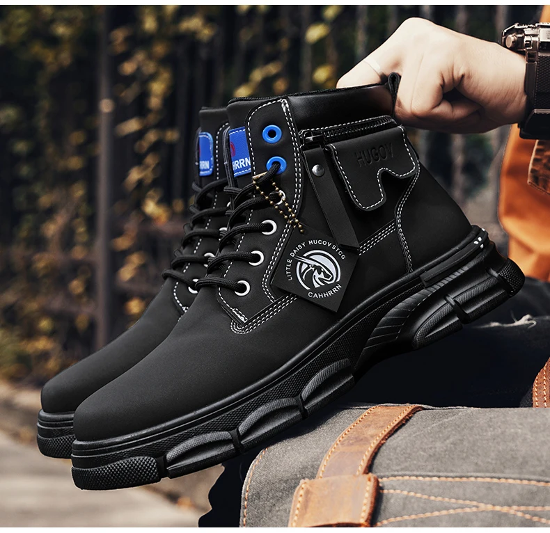 CYYTL Mens Boots Casual Winter Shoes Platform Leather Outdoor Designer Luxury Work Safety Ankle Sneakers Chelsea Cowboy Tactical