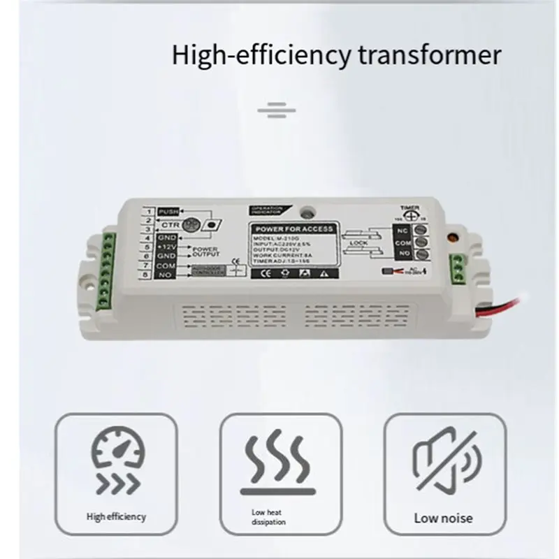 B27B 보안 카메라 전원 공급 장치 DC 12V 8A 도어 액세스 제어 시스템용 AC 220V 지연 시간 조절 가능