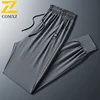8xl Size Ice Silk Trousers Men's Spring Summer Fashion Drawstring Elastic Waist Straight Pants Casual Comfortable Jogging Pants 4