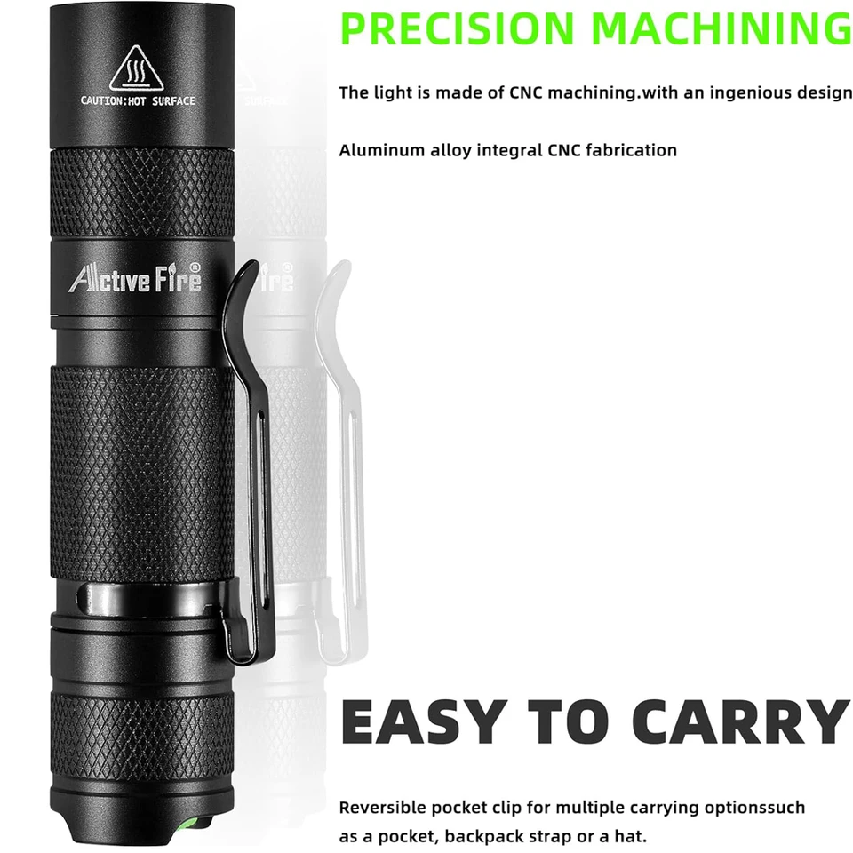 ACTIVEFIRE Mini AA Pen Portable LED Light, Super Bright, Waterproof Keychain Torch, Clip-On Light, Powered By AA Or 14500 Batteries - View #11