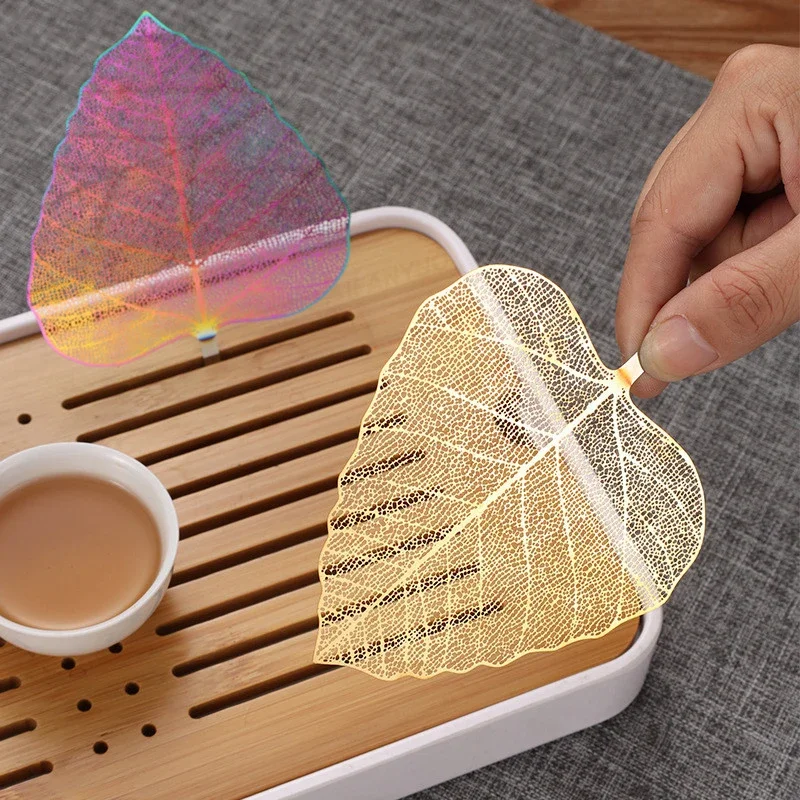 New Rose Gold Black Colorful Bodhi Leaf Tea Filter Hollow Leaves Shape Tea Strainer Kung Fu Infuser Drinkware Teaware Gadget