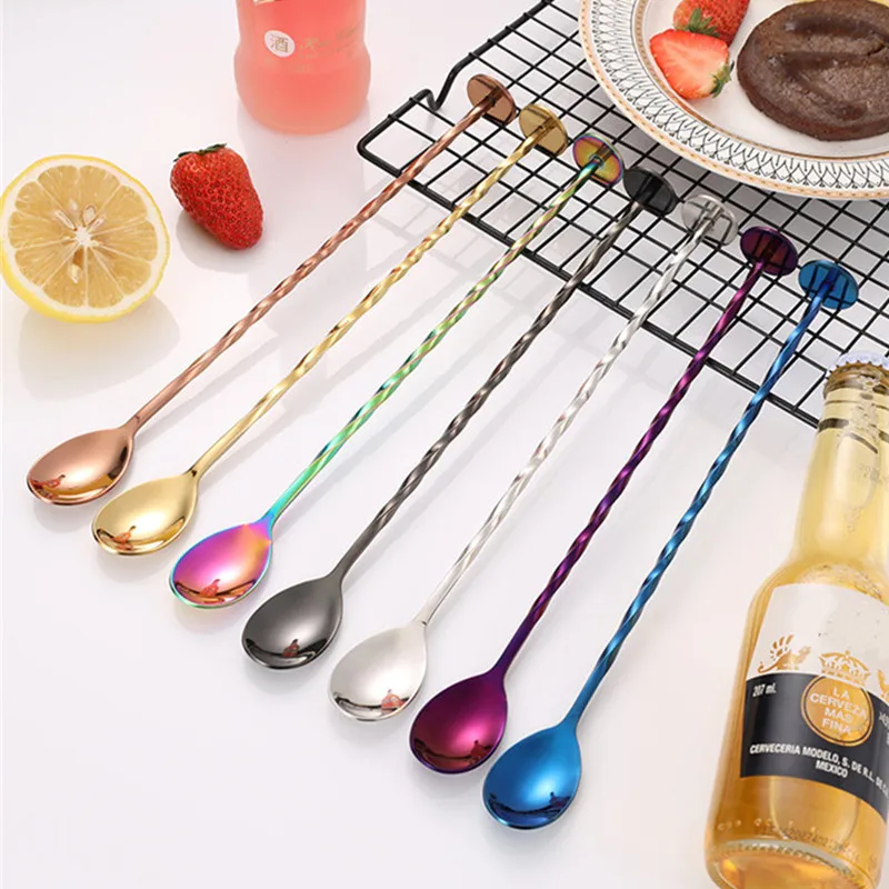 Stainless Steel Cocktail Spiral Spoons Drink Whisky Muddler Stirrer Twisted Bartender Mixing Spoon Bar Accessories cocktail spoon,cocktail stirrers