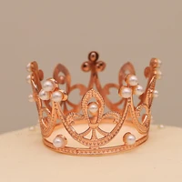Newborn Photography Props Accessories Silvery Gold Pearl Crown Studio Baby Girl Photo Accessory  Infant Decoration 3