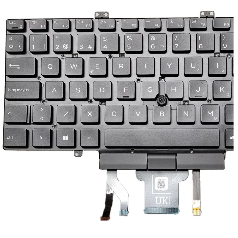 Espanhol Novo Teclado para Dell Latitude 5400 5401 5410 54112023 Portátil 096w5x Retroiluminado com Ponteiro - Imagem 2