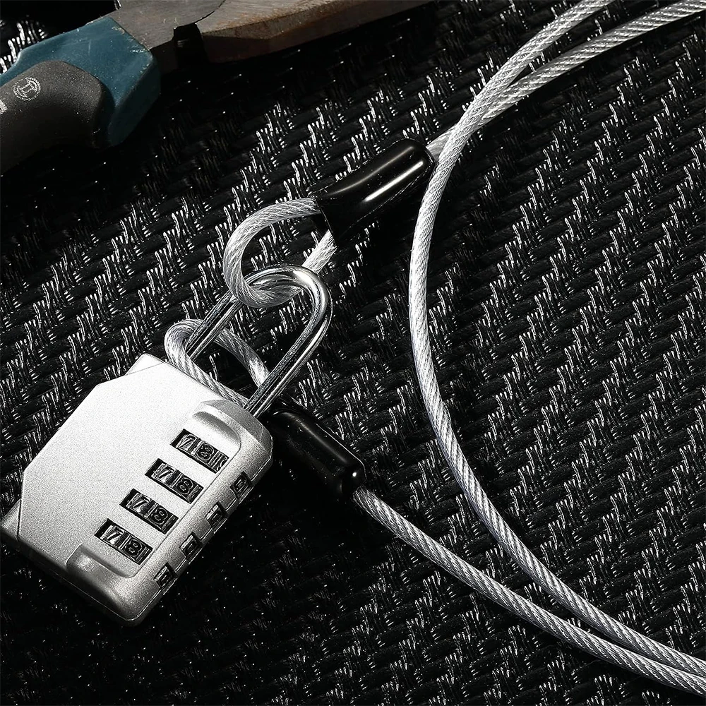 Description Picture 4 of item2mm Stainless Steel Wire Rope PVC Colored Coated Cable With Ring Safety Rope Fixing Hanging Sling Lanyard Bicycle Luggage Lock