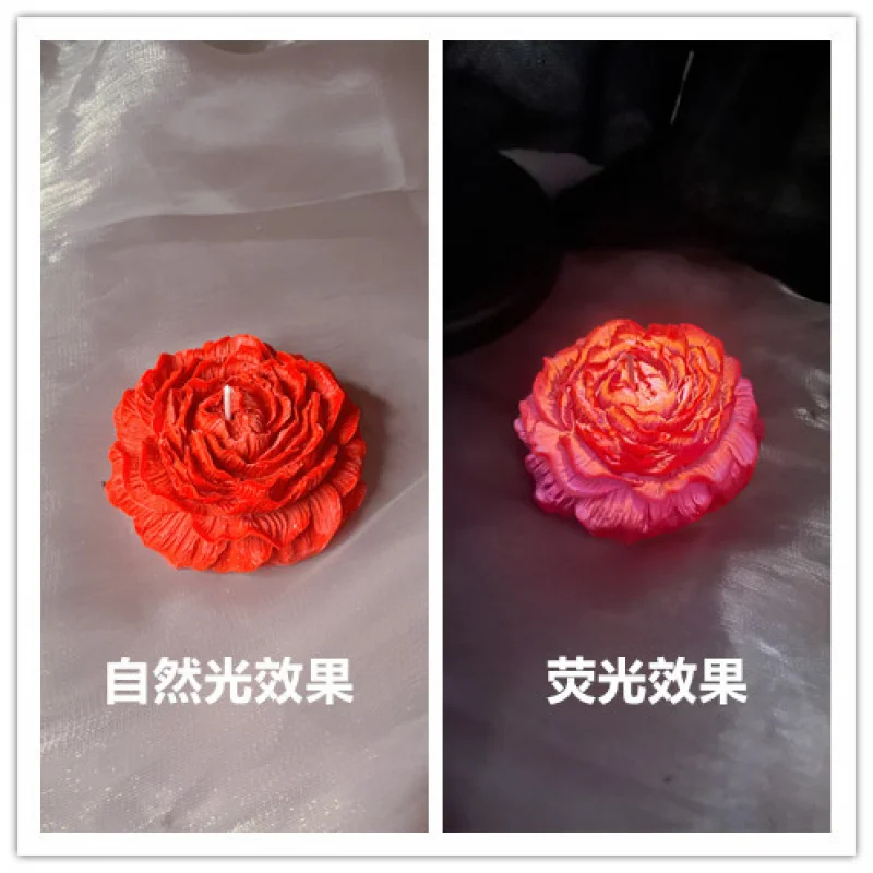 Peony Flower Luminous Fluorescence Low Temperature Candles 48℃Anti-ScaldsmCouple Wax Drip Xiaohongshu Sexy Candle