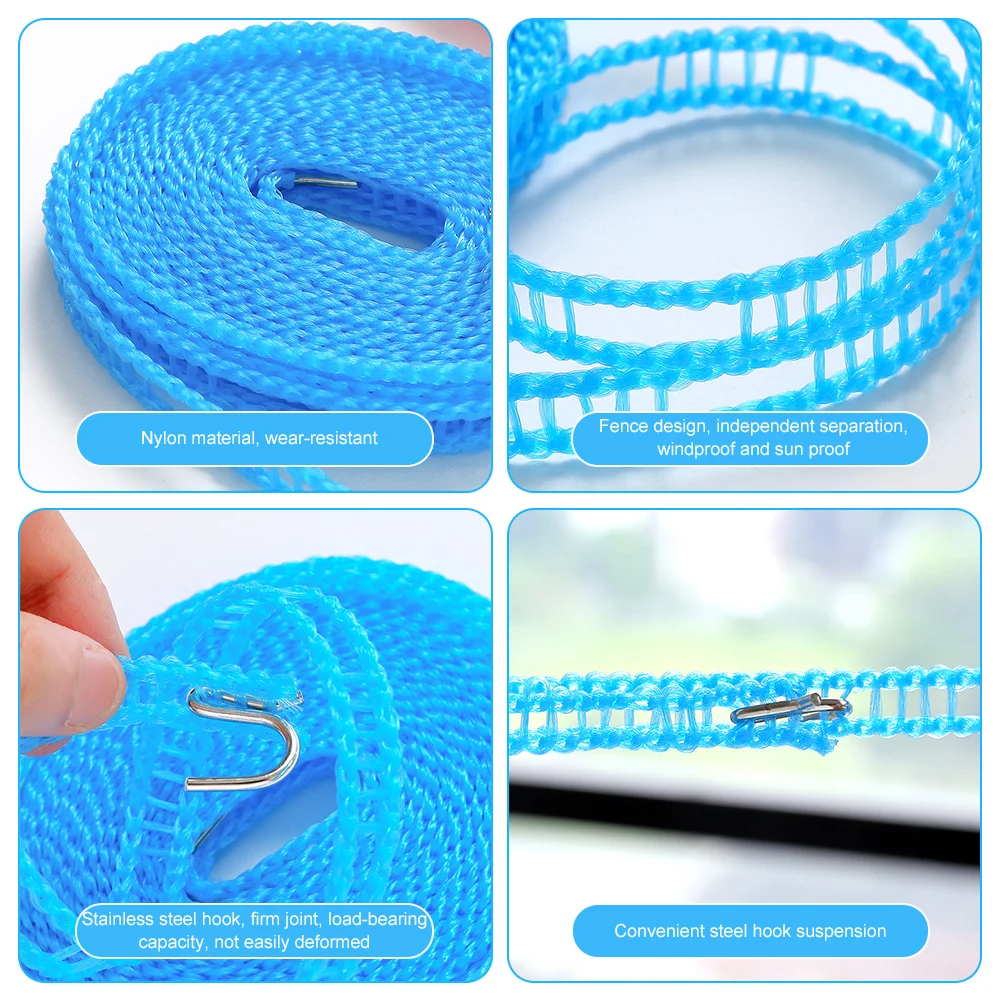 Kit Com 3 Varais Portáteis Antivento - 5m Ajustável