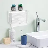 Compact Wall Mount Paper Towel Dispenser Clear Transparent Folded Paper Towel Holder Acrylic Hand Tissue Napkins Box Restroom 2