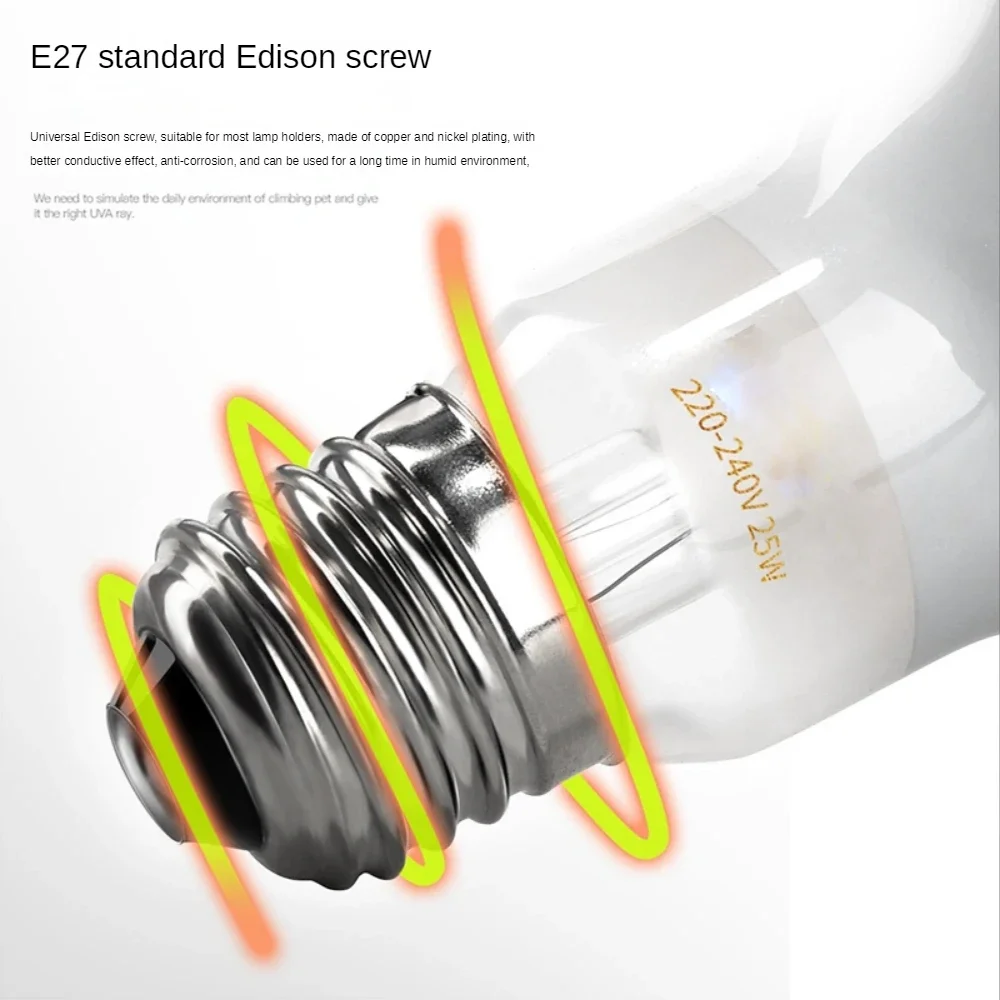 Adjustable UVA Heating Lamp for Reptile, Heating Bulb, Reptile Light, Insect Basking, Heat Lamp, Winter Sun Back Light ,E27