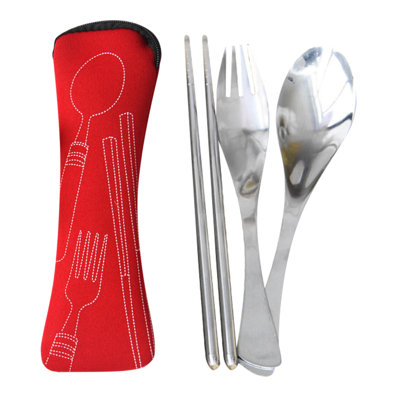 3pcs Stainless Steel Knifes Fork Spoon Set Family Travel Tableware Camping  Cutlery Cloth Bag Three piece Portable Cutlery Set| | - AliExpress