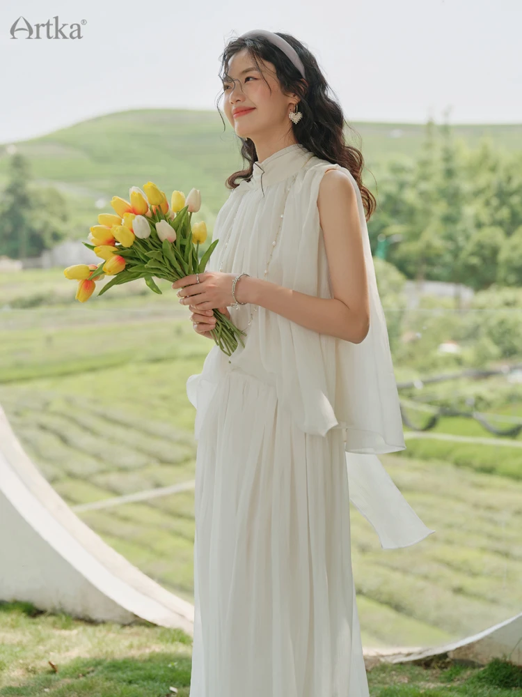 

Женский джинсовый костюм ARTKA, голубой костюм из двух предметов, короткий джинсовый топ с квадратным вырезом и высокой талией, средней длины, WN28011X, на лето 2022