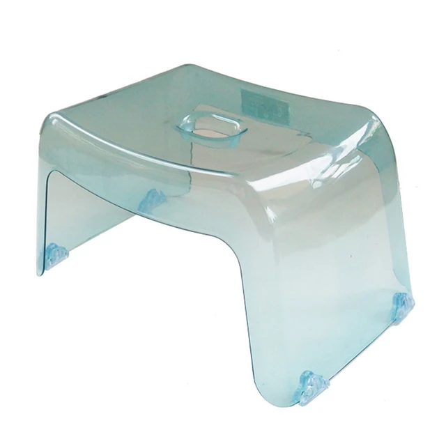 Tabouret de salle de bain antidérapant, Transparent, pour changer