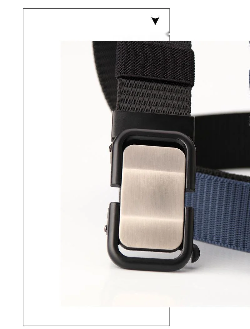 New Nylon Belt with Toothless Automatic Buckle for Men's Casual Versatile Belt, Unisex and Youth Fashion Style_voghion.com