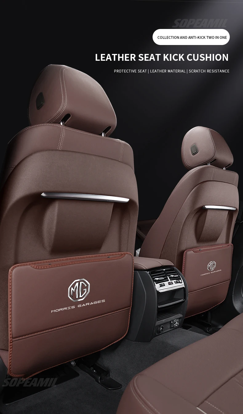 Auto Sitz Zurück Lagerung Tasche Hinten Rückenlehne Schutz Anti-kick Pad Für MG ZS HS ES5 MG4 EV Elektrische S5 EV MG3 MG5 MG6 MG7 EIN EZS – Detail 2