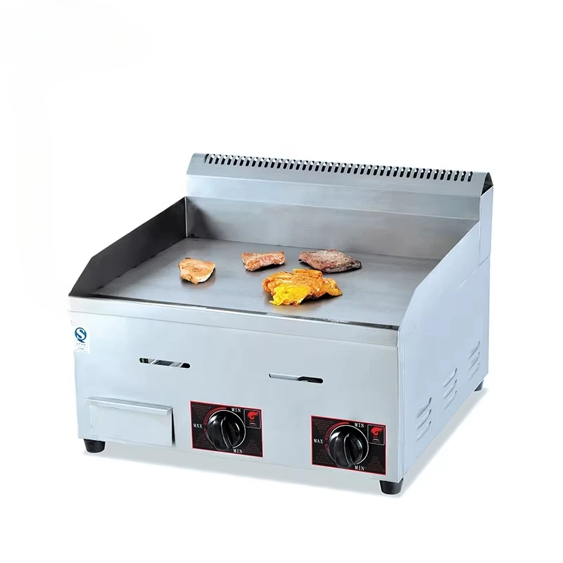 Commercial Restaurant Counter Top Flat Plate Gas Griddle Grills Fried Steak Flat Plate Kitchen Equipment
