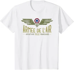 French Air Force Men's Casual Cotton T - Shirt - Short Sleeve O - Neck Design - XXL (WHITE)