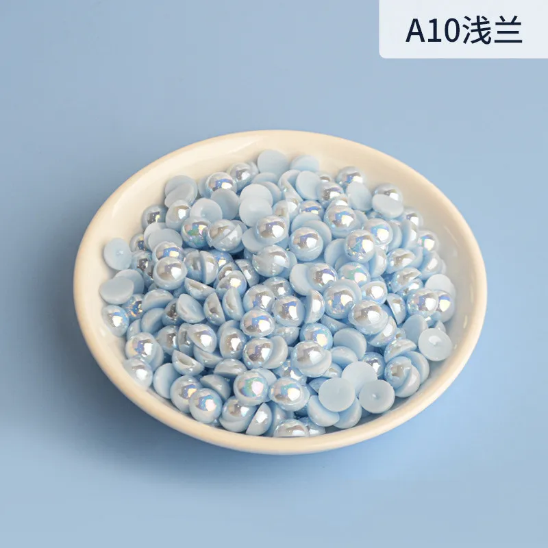 3mm-12mm Halb Runde AB Perle kunststoff Nicht Hotfix Flache Rückseite Glitters ABS mode decor schmuck für nail art DIY Telefon – Detail 7