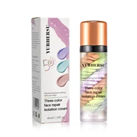 Crème anti-cernes à libération de presse à trois couleurs, crème éclaircissante pour base du visage, maquillage isolé 6