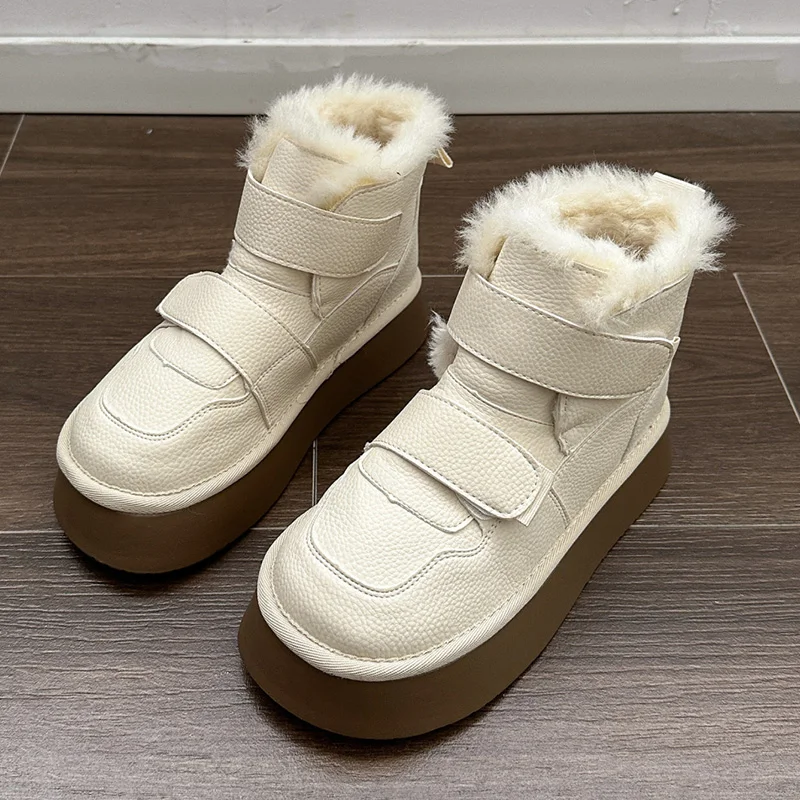 

Зимние ботинки, женская резиновая обувь, непромокаемые австралийские ботинки с круглым носком, женские снежные ботинки на плоской подошве 2023 в стиле "Лолита" на высоком каблуке