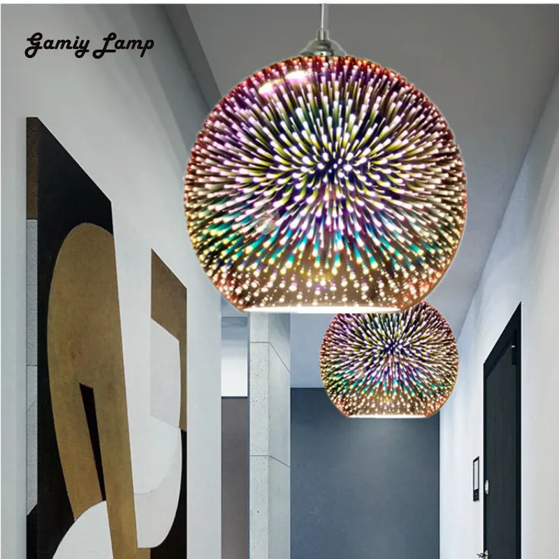 

Modern LED Pendant Lights Nordic Glass Ball Fireworks Hanging Lighting Living Dining Bar Shop Kitchen Indoor Decoration Fixture