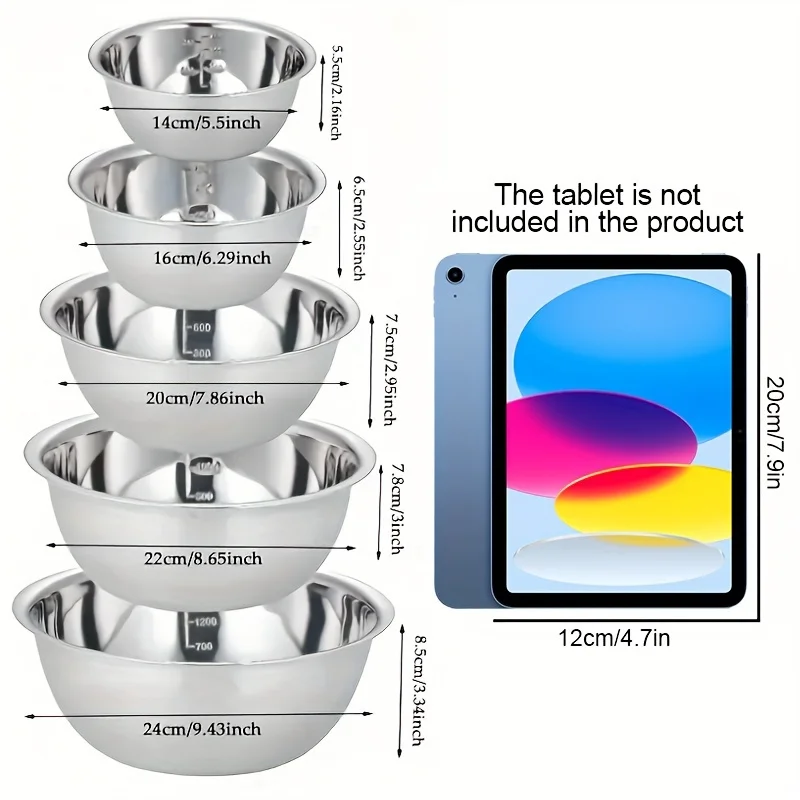 Mixing Bowl Cooking Bowl 5 For Home Kitchen Cooking Baking