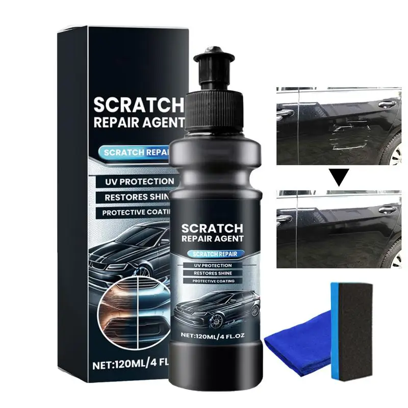 

Car Scratch Removal Agent 120ml Car Scratch Repair Polishing Agent With Sponge And Cloth Car Scratch Restorer Vehicle Scratch