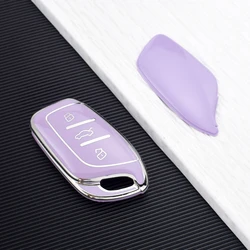 Premium TPU Key Fob Cover Case - 3 - Button Protection for Ultimate Style & Durability (Purple)