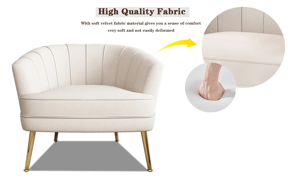 SHINEBOOM Velvet Accent Chairs for Living Room Bedroom Office Leisure