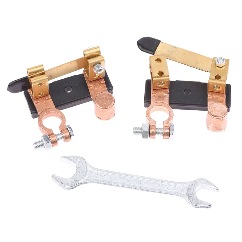 Small Knife Type Car Battery Power Off Switch With Wrench Power Supply Main Switch Battery Clip Anti-Leakage Car Off Auto Parts
