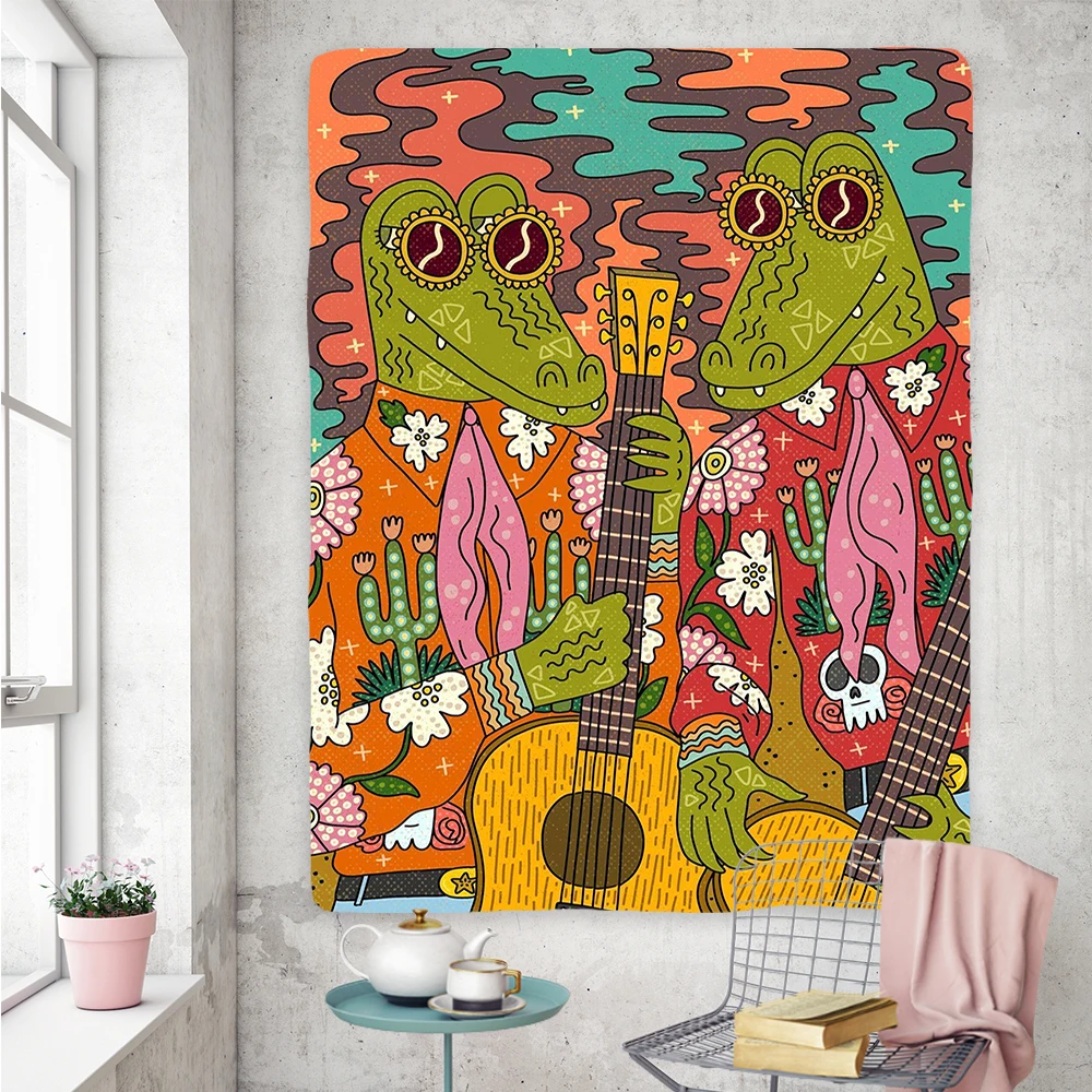 Nový houba hippies tapiserie kvést retro 70s 60s zeď závěsný gobelíny žití pokoj domácí kreslený kolej dekorace psychedelické zeď