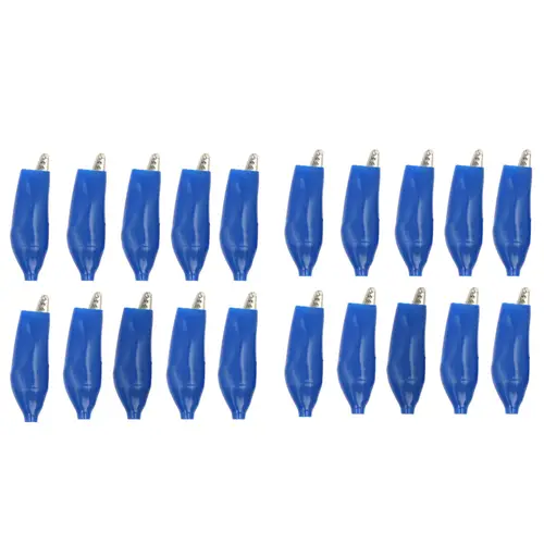 20 Pcs Crocodile type Clip 28MM Black Red Blue Black Yellow Soft Plastic Coated Testing Probe Mini Alligator Test Clips - Image 11