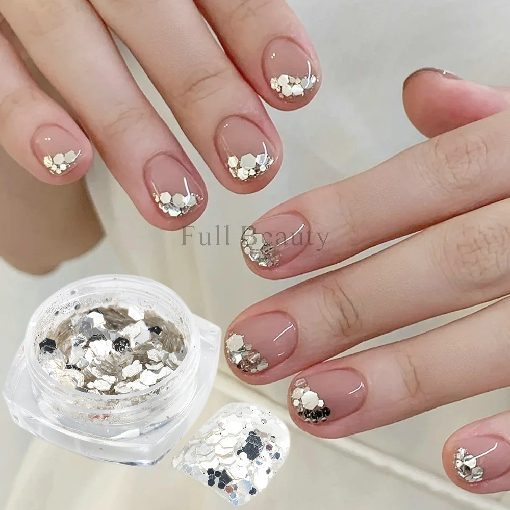 Holographic Nail Foil Flakes Shatter Glass Sequins Gold Silver Nail Glitter  Sparkle Spangles Irregular Paillettes Manicure Ntbz - Nail Glitter -  AliExpress