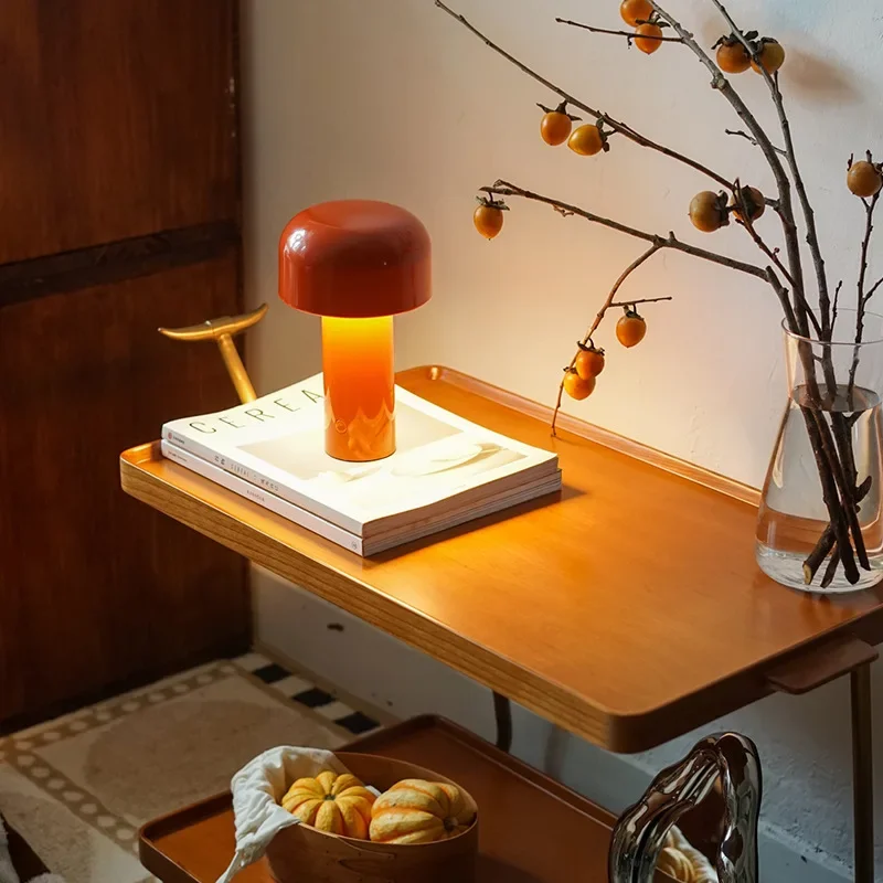 Rechargeable Table Lamp Modern LED Italian Design Mushroom Lamp Portable Bedroom Study Bedside Decorative Lamp 4