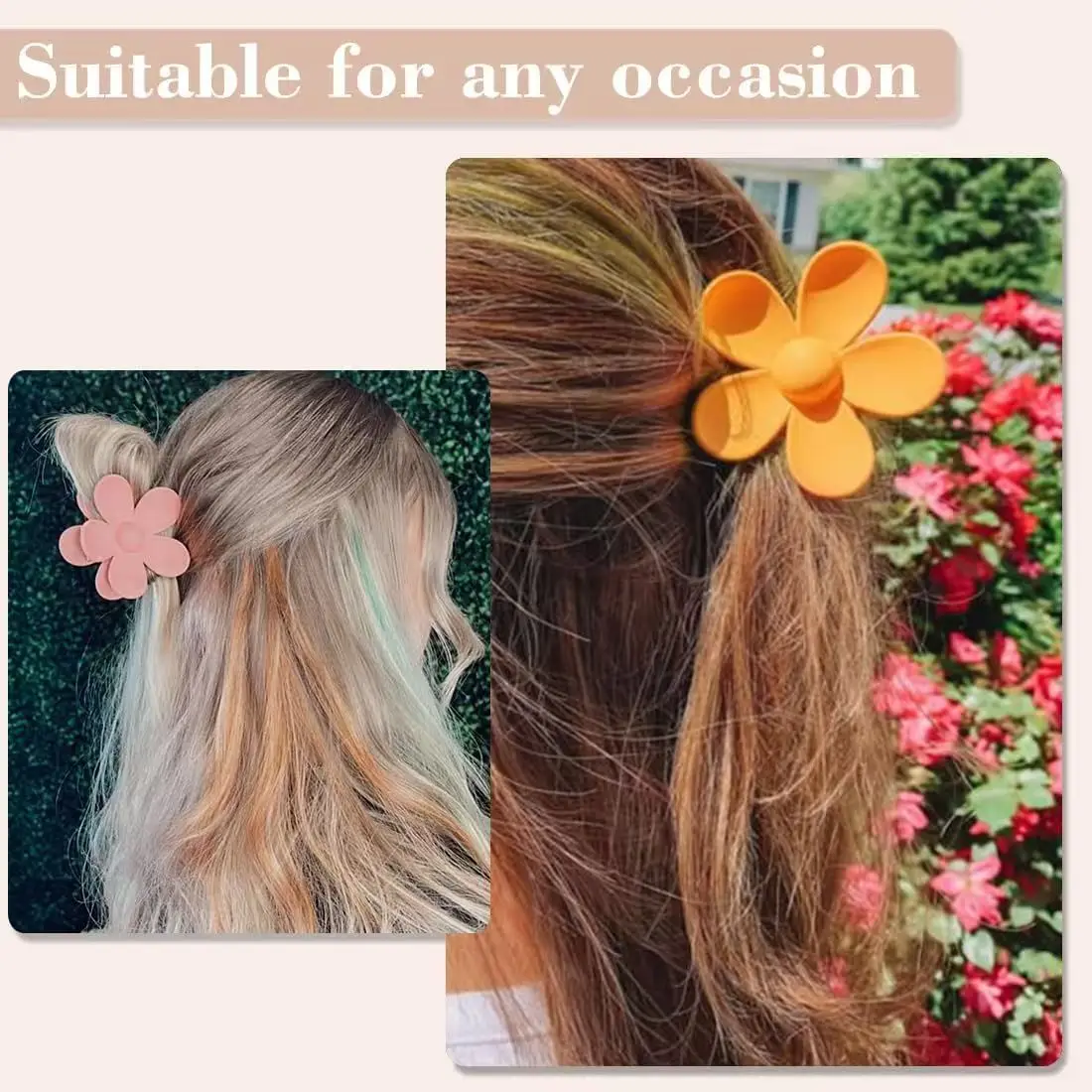 Große Blumen-Klauenklammern für Frauen, dickes Haar, Mädchen, Dasiy, starker Halt, matte Haarklammern, Kopfbedeckung, Haarspange, Haar-Accessoires – Detail 4