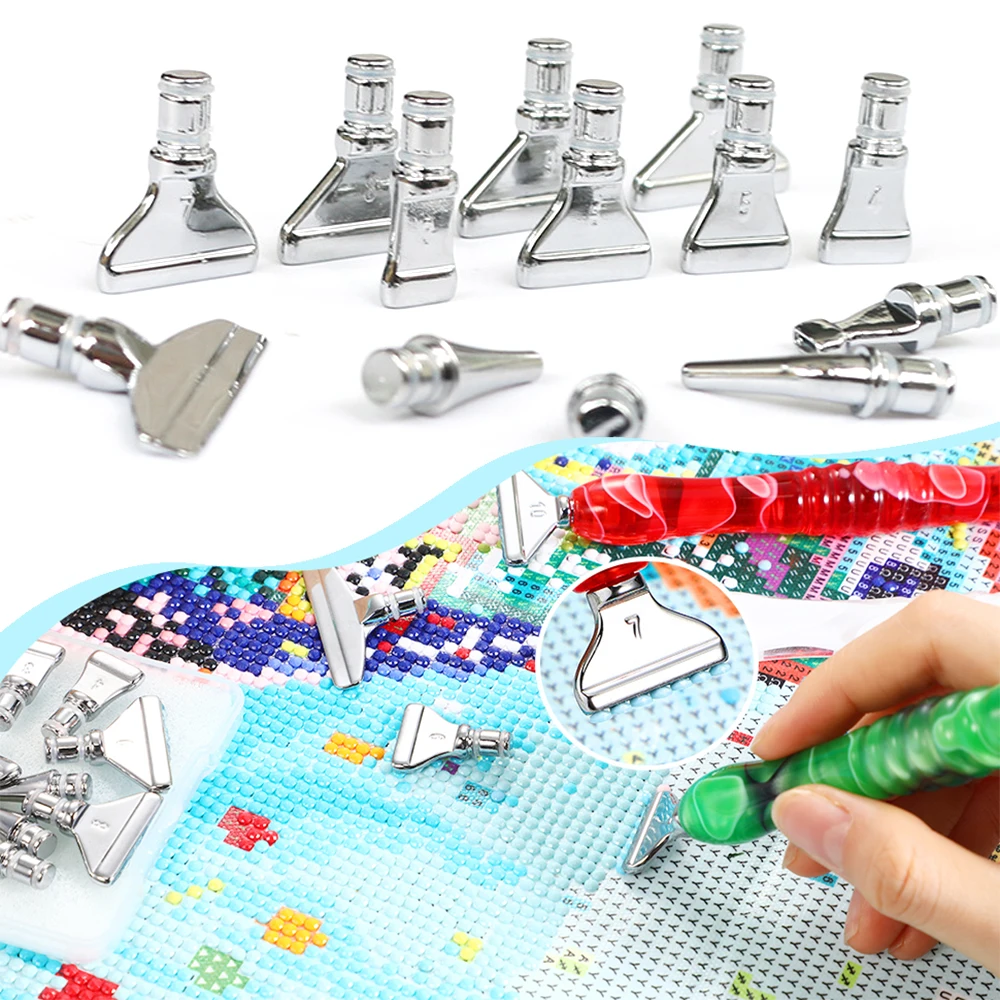 Edelstahl-Diamantmalerei-Werkzeuge - Multi-Placer-Spitzen-Set für Ersatz-Diamantmalerei-Stiftköpfe – Detail 1