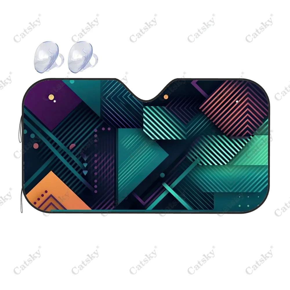 

Abstract Gradients Geometric Shape Car Windshield Sunshade,Front Auto Car Windshield SunShade Blocks Uv Rays Sun Visor Protector
