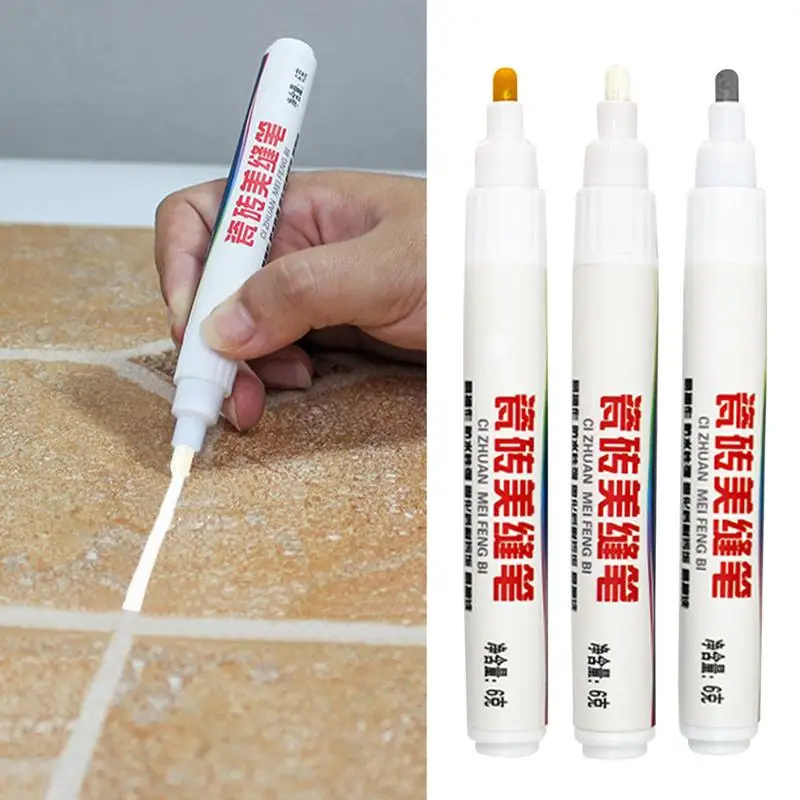 

Tile Grout Pen Waterproof Tile Grout Restorer Colorant Sealer Pen With Replacement Nib Tip Not Easy To Fade Tile Gap Filler Pen