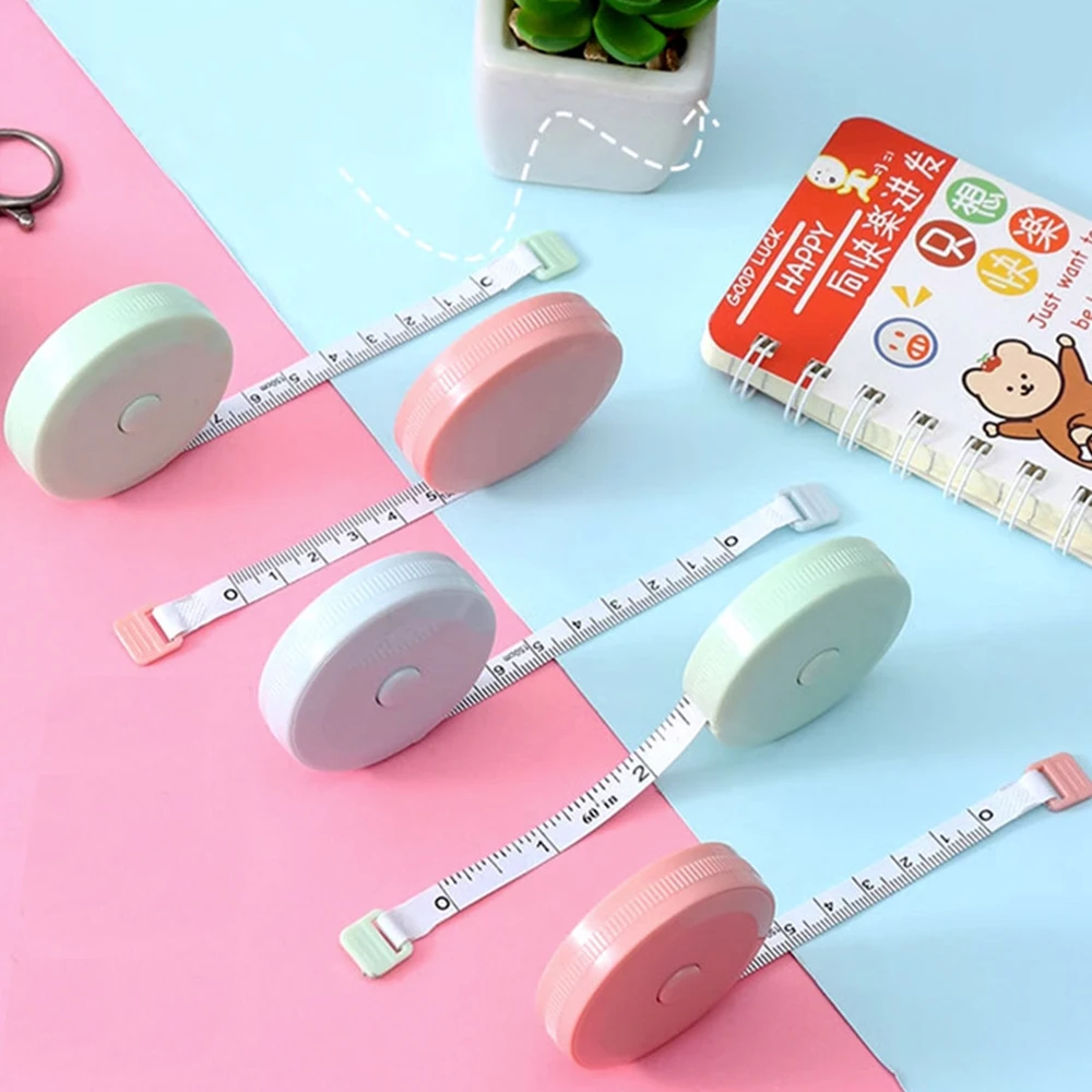 Solid Color Round Soft Tape Rulers Simple Body Sewing Flexible Measuring Tools School Student Supplies Gifts Tailor Craft tape measure ruler set