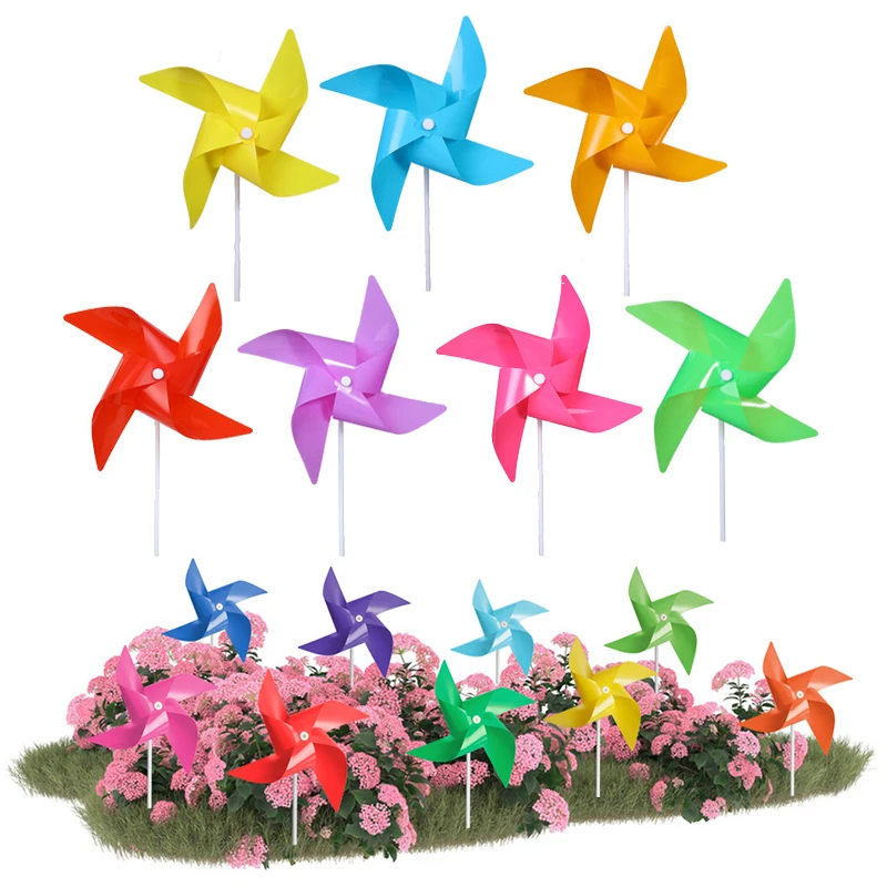 10/20pcs Colorful Windmills Plastics For Yard Garden Lawn DIY Outdoor Decoration