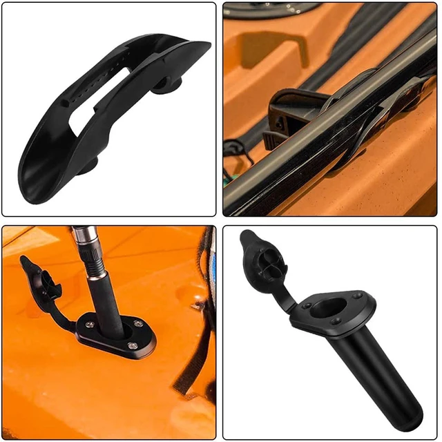 2pcs Boat Fishing Rod Holders+2pcs Paddle Clips+4pcs Rubber Nuts