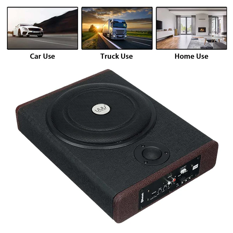 8 inches 600W Car Stereo Subwoofer Active Under Seat Hifi Digital Audio Power Amplifier AV Car Auto Amplifier Speakers Audio