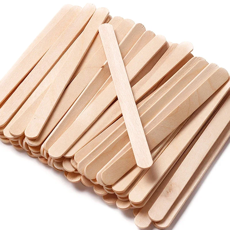 Wood Hair Removal Spatula 100Pcs Wooden Hair Removal Wax Stick Disposable Depilation Spatula Wood Face Eyebrows Waxing Woman Beauty Tool