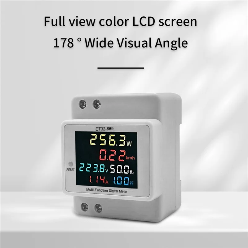 Intelligent Electricity Meter 220V Voltage Current Power Frequency Factor Meter Rail Type Meters