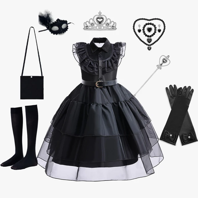 Wednesday Addams Cosplay For Girl Costume New Vestidos For Kids Party  Dresses Carnival Easter Halloween Costumes 5-14 Years Old - AliExpress