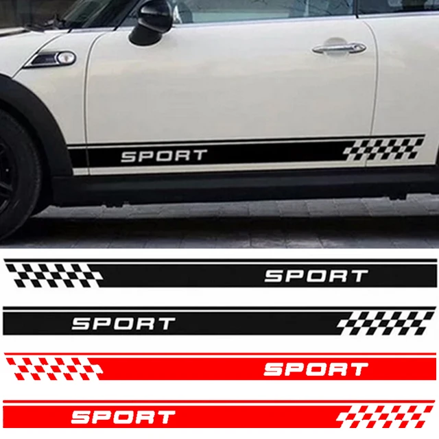 Auto Racing Aufkleber Seite Streifen Rock Sport Auto Vinyl Decals Graphics  Sticker Körper Seite Für Bmw Ford Mini Auto Tuning zubehör - AliExpress