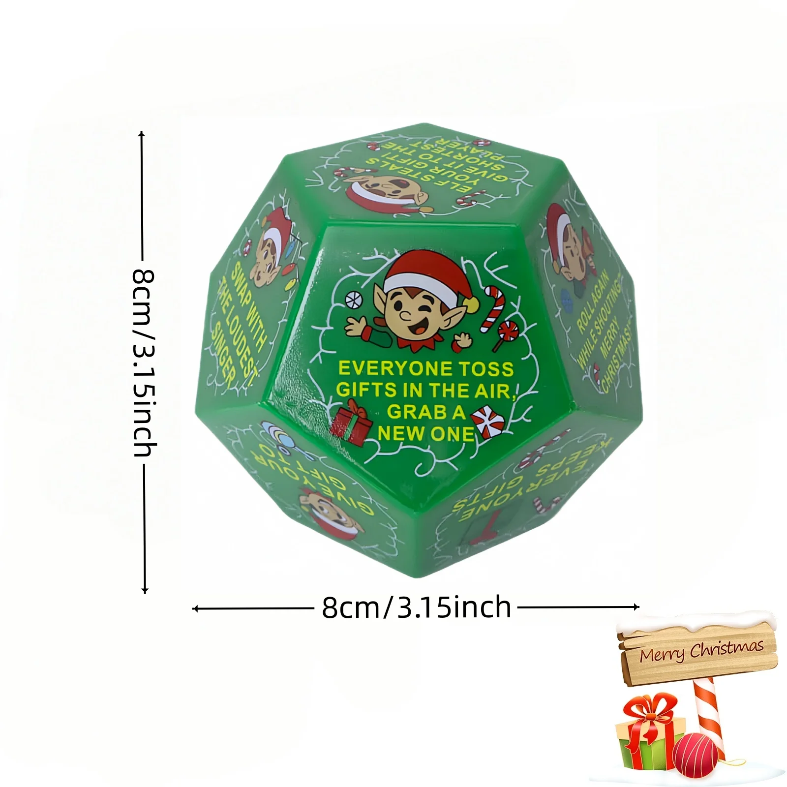2026 New Christmas Gift Exchange Dice 12 Sided Christmas Party Game Props Multiple Rules Office Family Holiday Party Supplies
