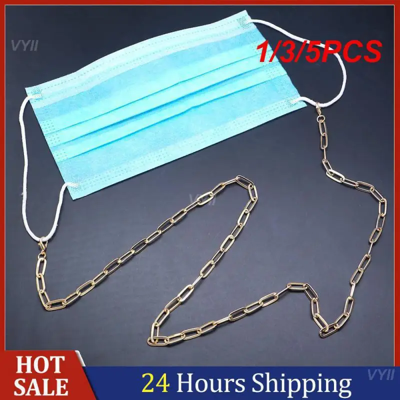 

1/3/5PCS Glasses Chain Stylish Paperclip Design Durable Sunglasses Rope Must-have Top-selling Mask Lanyard Trendy Metal Mask