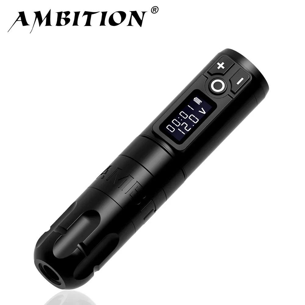 Ambition Soldier Wireless Tattoo Machine Rotaty Battery Pen with Portable Power Pack 2400mAh LED Digital Display For Body Art