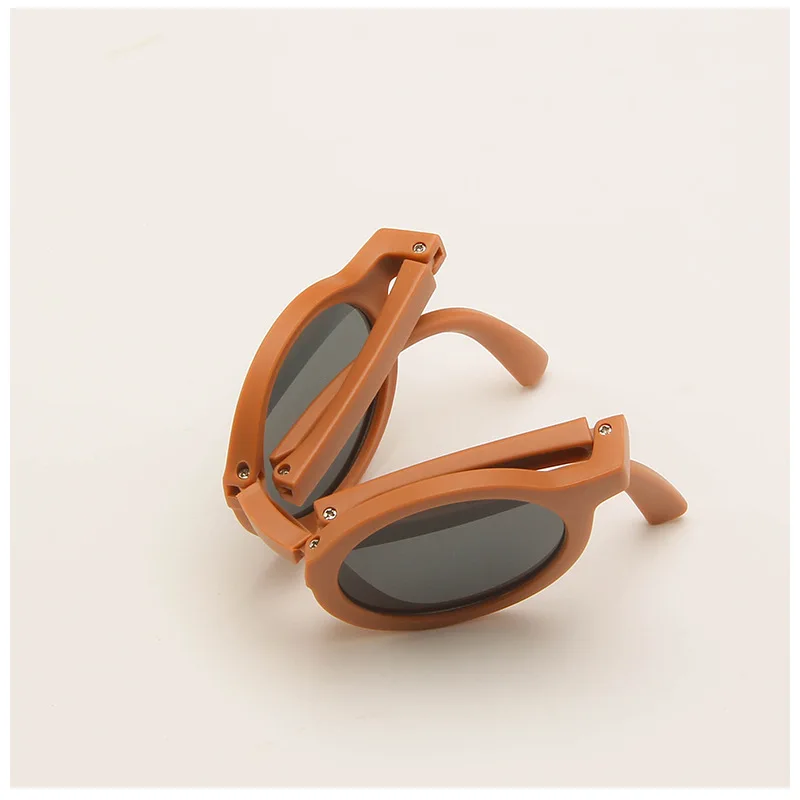 Classic Ins Folding Sunglasses Children Brand Designer Pink Round Frame Sun Glasses Girls Boys Lentes UV400 GAFAS Sol_voghion.com